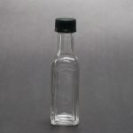 Frasco vidrio transparente base cuadrada 13/410 de 30cc con tapa plástica
