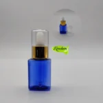 Frasco gotario PET azul base cuadrada 35 cc