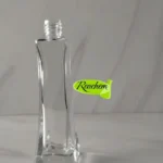 Frasco de vidrio acinturado y base cuadrada alto 55cc