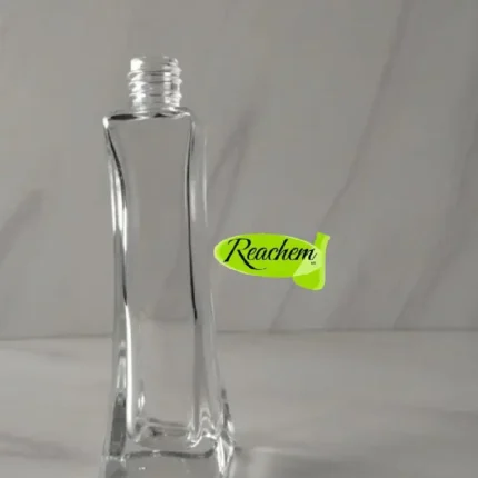 Frasco de vidrio acinturado y base cuadrada alto 55cc