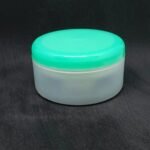 Pote plástico HDPE color natural tapa verde 25 gr
