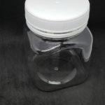 Pote PET transparente base cuadrada 300 gr