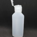 Frasco LDPE color natural base ovalada con tapa natural 60 cc