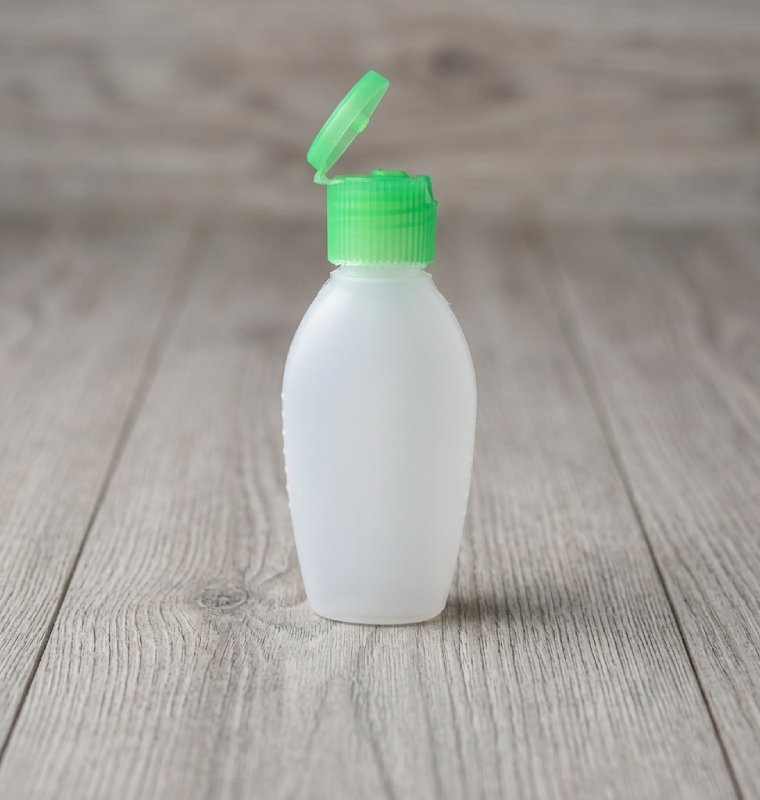ldpeovalado Frasco LDPE color natural base ovalada tapa verde 50 cc - Imagen 1