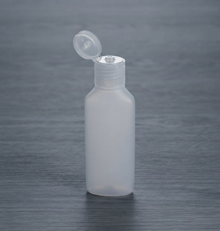 ldpetapanatural Frasco LDPE color natural base ovalada con tapa natural 60 cc - Imagen 1