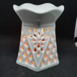 Difusor de cerámica para vela en color blanco base romboidal 12501
