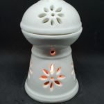 Difusor de cerámica para vela en color blanco base redonda copa 12507
