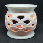 Difusor de cerámica para vela en color blanco base redonda 4312