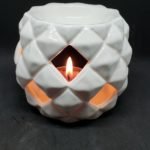 Difusor de cerámica para vela en color blanco base redonda 4313