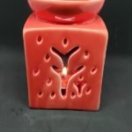 Difusor de cerámica para vela en color rojo base cuadrada 4398R