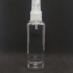Frasco PET base cuadrada transparente 20/410 atomizador transparente 60 cc