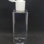Frasco PET base cuadrada 20/410 de 60cc con tapa flip top natural