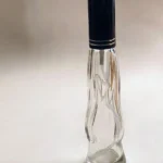 Frasco de vidrio espiral 25 cc con atomizador metálico negro