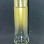 Frasco de vidrio dorado con tapa dorada 120cc