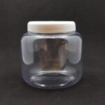 Pote plástico PVC transparente tapa blanca 500 gr