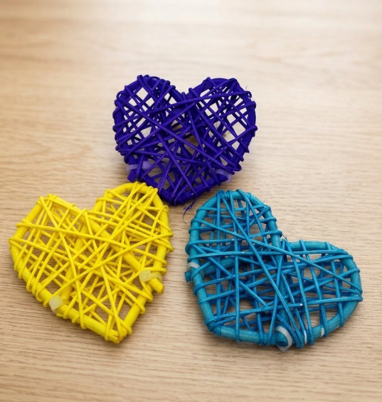 Corazones Accesorio para mikado corazón de bambú azul 1 unidad - Imagen 1