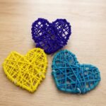Accesorio para mikado corazón de bambú amarillo 1 unidad