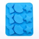 Molde de silicona color azul con diseño de estrella de mar