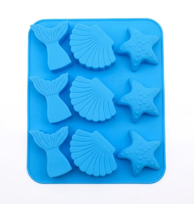 conchasazul Molde de silicona color azul con diseño de estrella de mar - Imagen 1