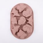 Molde de silicona color rosado de mariposas