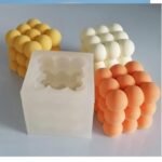 Molde de silicona para vela cubo de 3 cuerpos 6,5x6,5x6,2cm de 151 gr