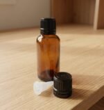 Frasco gotario base redonda de vidrio con tapa antirotacional (gotario alemán)