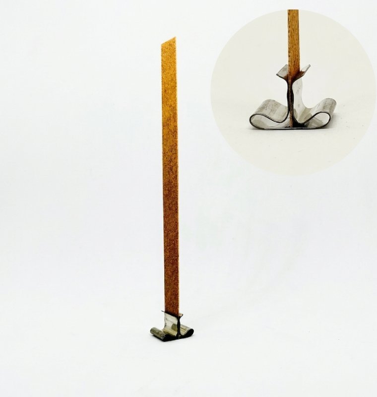 photopeamechamadera Mecha de madera 13x130mm con base de aluminio para velas diferentes cantidades - Imagen 1