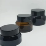 Pote cuello cónico vidrio ámbar diferentes tamaños