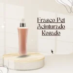 Frasco PET Acinturado Rosado 120cc con Atomizador Blanco/Plata