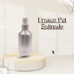 Frasco PET Satinado Barril con Atomizador Gris 200 cc