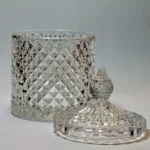 Pote para vela de vidrio con tapa catedral 300 ml