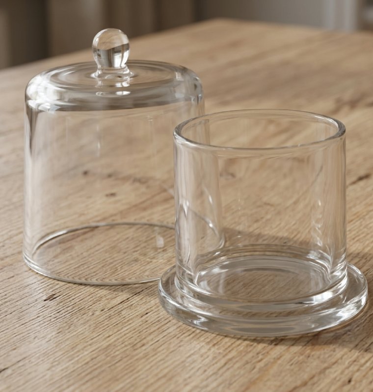 potevelatapavidrio Pote para vela de vidrio con tapa transparente 390 ml - Imagen 1