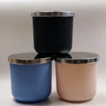 Pote de vidrio para vela con tapa de aluminio 530 ml