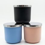 Pote de vidrio para vela con tapa de aluminio 530 ml