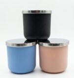 Pote de vidrio para vela con tapa de aluminio 530 ml