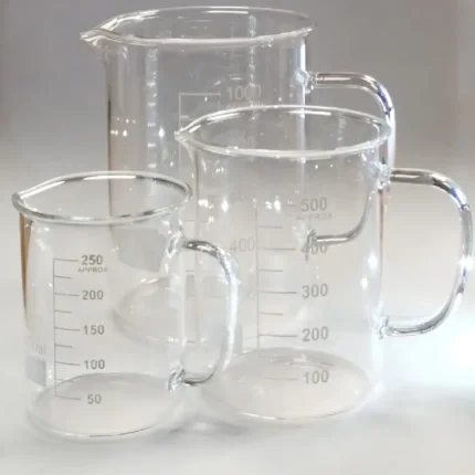 Vaso precipitado de vidrio graduado con aza
