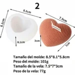 Molde de silicona corazón con textura