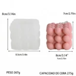 Molde de silicona cubo de corazones 3 cuerpos